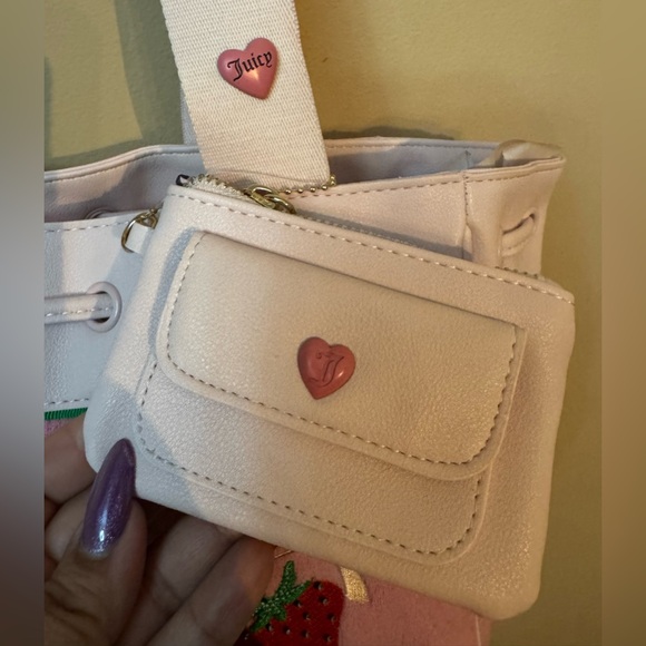 Juicy Couture Pink and Blush Tote with Heart Charm - Picture 3 of 8
